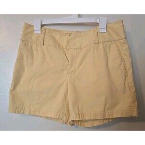Banana Republic Factory Women's ButterYellow Chino Shorts Sz 10 Cotton 5" Inseam